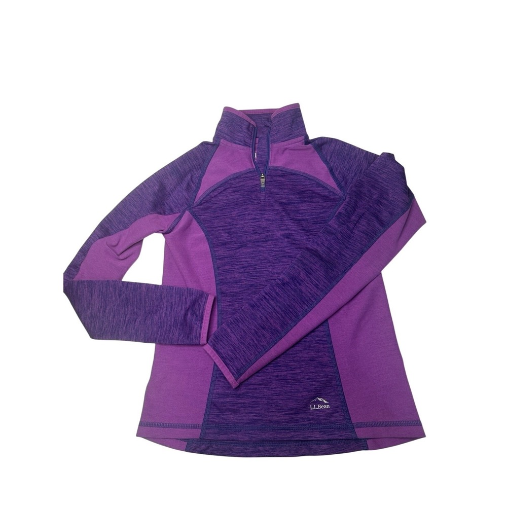 LL Bean 1/4 Zip Pullover Long Sleeve Top Youth Small (8) (#500118) Purple